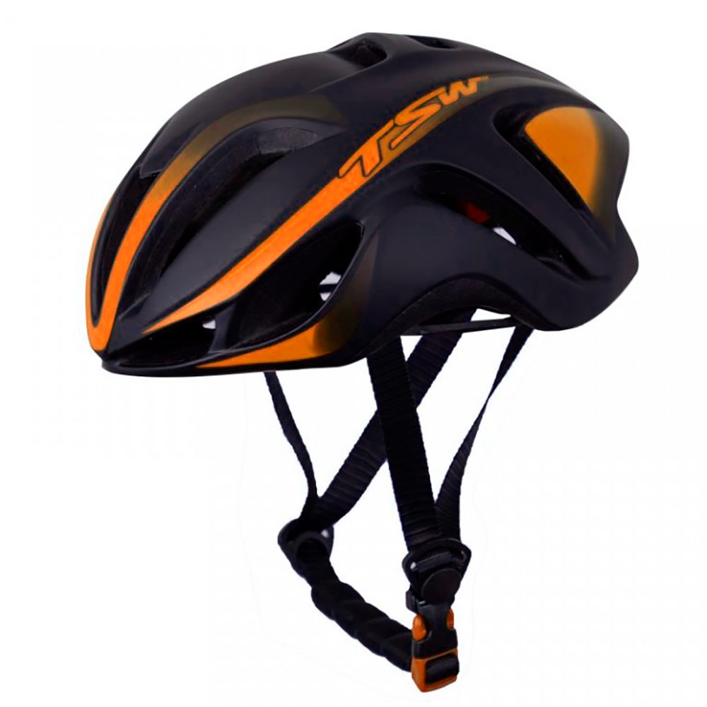 Capacete Ciclismo Lançamento Tsw Mtb Speed Team Bike Cor:preto/laranja;tamanho:g 57-61