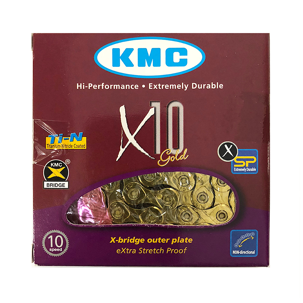 Corrente Kmc X10 Gold 116e 10v | Compatível Shimano Sram