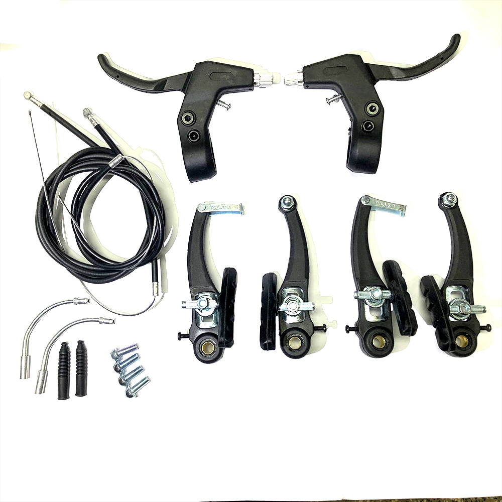 Kit Freio V-brake Nylon Diant / Tras Maçaneta Cabos Conduíte