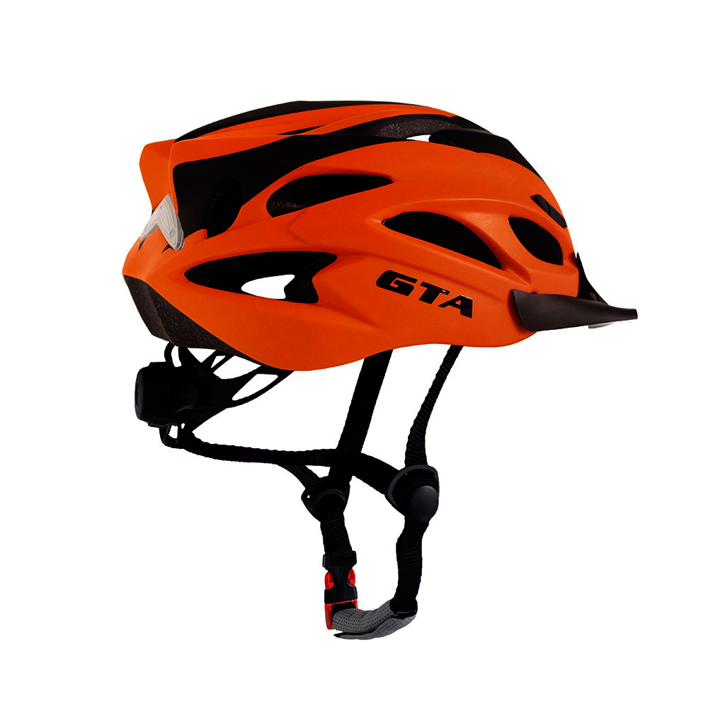 Capacete Gta Sinalizador Led Ciclismo Mtb Cores Linha Pro Cor:laranja;tamanho:g 58 - 62