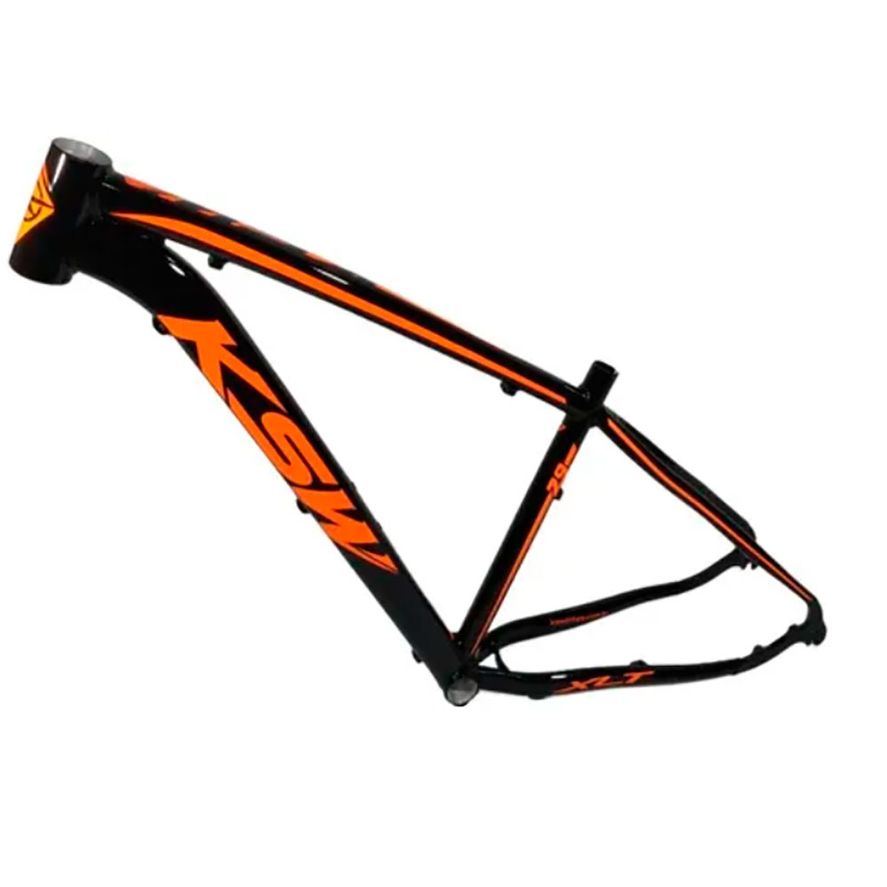 Quadro De Bicicleta Aro 29 Alumínio Modelo Xlt Ksw Cor:preto/laranja;tamanho:17