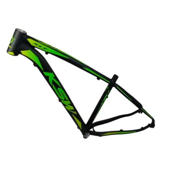 Quadro De Bicicleta Aro 29 Alumínio Modelo Xlt Ksw Cor:preto/verde;tamanho:17