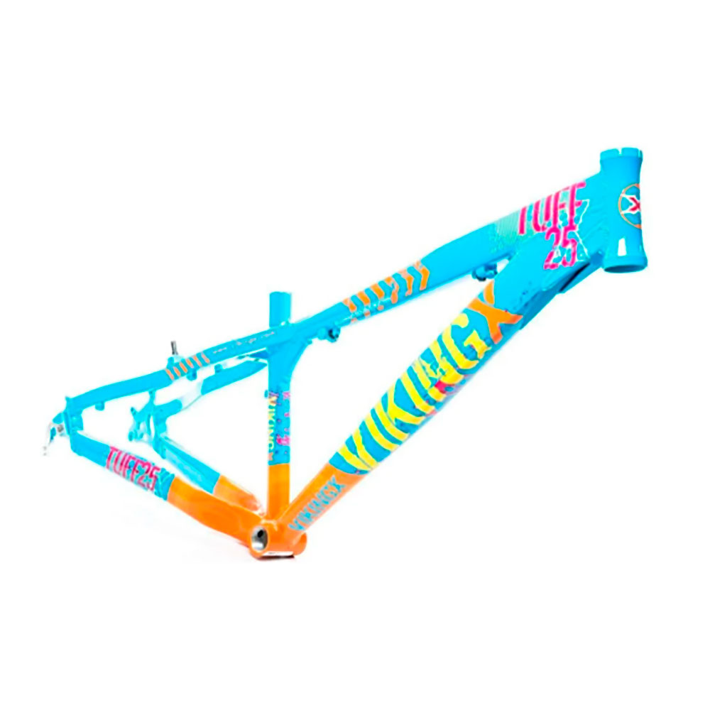 Quadro Alumínio Aro 26 Vikingx Dirt Jump Bike Tuff X-25 Cor:azul/laranja