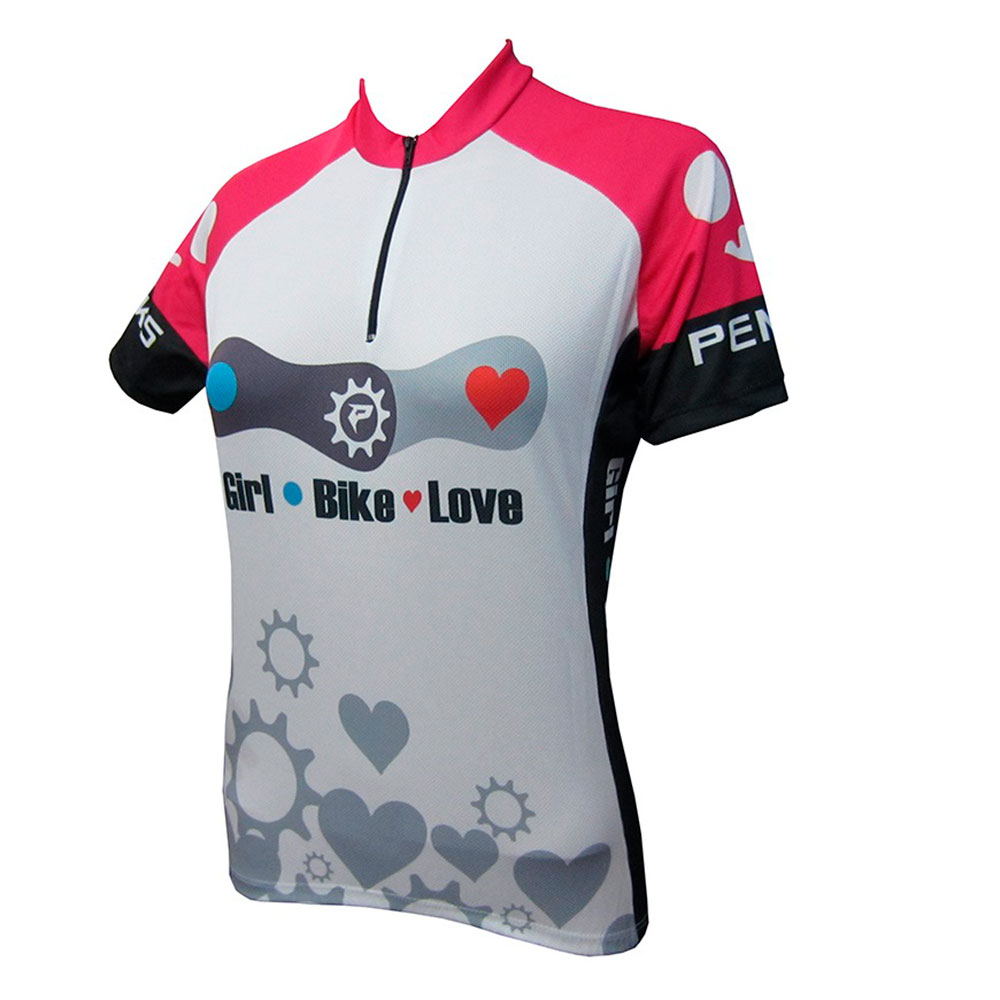 Camisa Ciclismo Feminina Manga Curta Bike Love Penks Tamanho:m