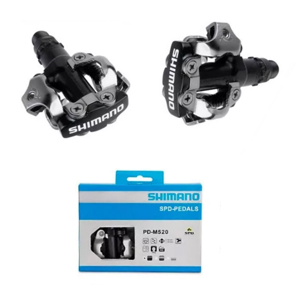 Pedal Clip Shimano Pd-m520 Mountain Bike Com Tacos