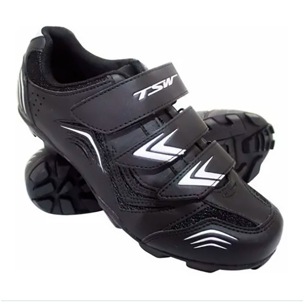 Sapatilha Bike Ciclismo Mtb Tsw New Fit Cor:preto/prata;tamanho:38 Brasil - 40 Europa