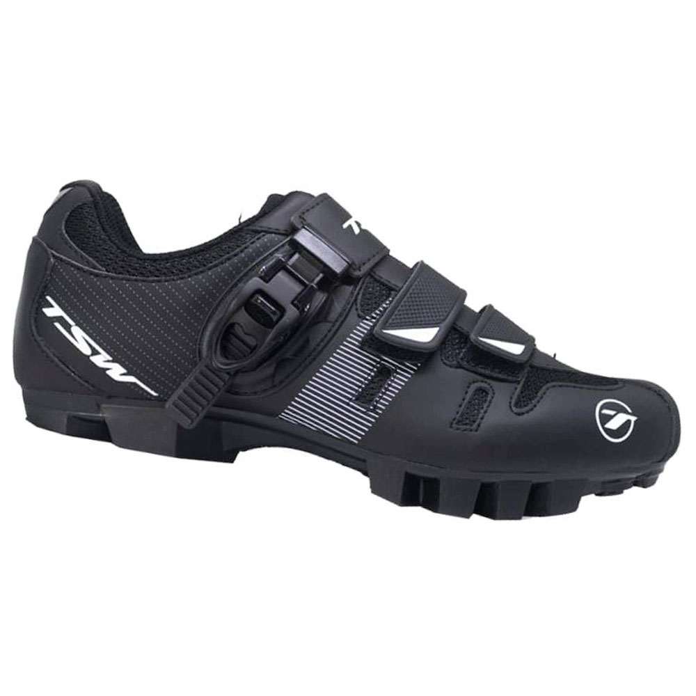 Sapatilha Mountain Bike New Cave Fechamento Com Catraca 2021 Cor:preto/branco;tamanho:39 Br - 41 Eur