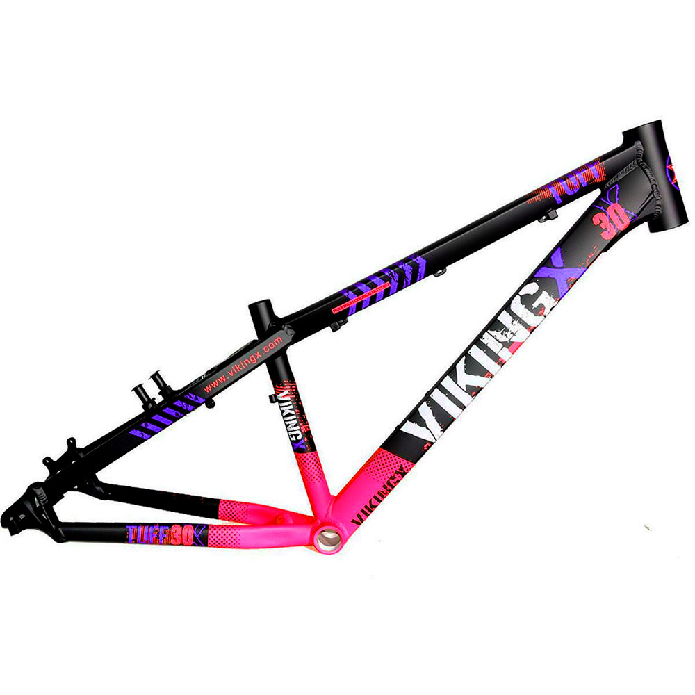 Quadro Alumínio Aro 26 Vikingx Dirt Jump Bike Tuff X-30 Cor:preto/rosa