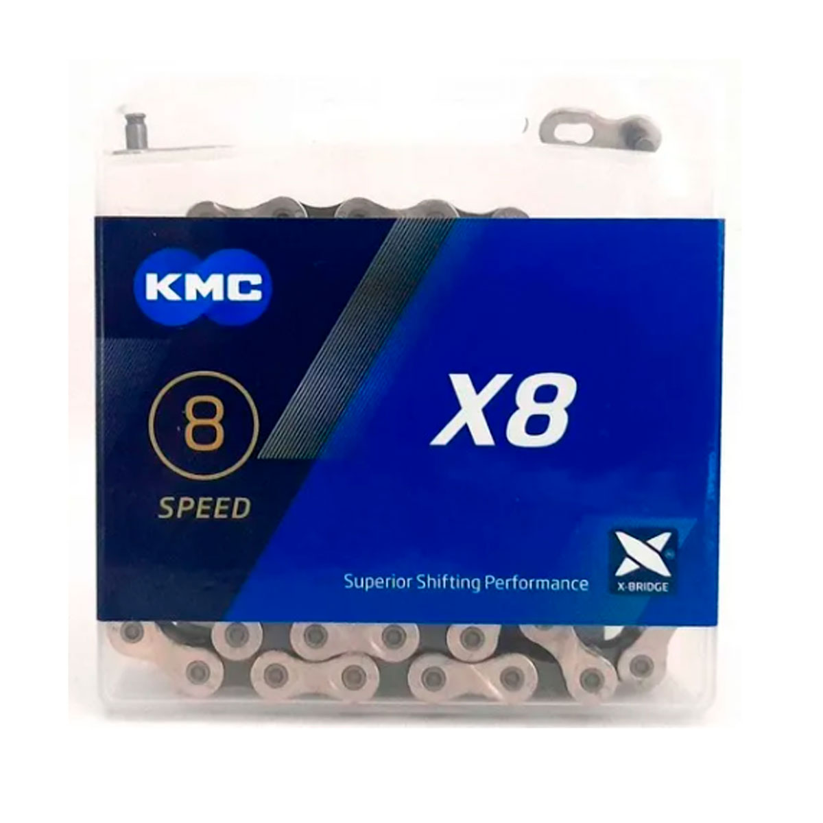 Corrente Kmc X8 116l Prata 7/8v Compatível C/ Shimano