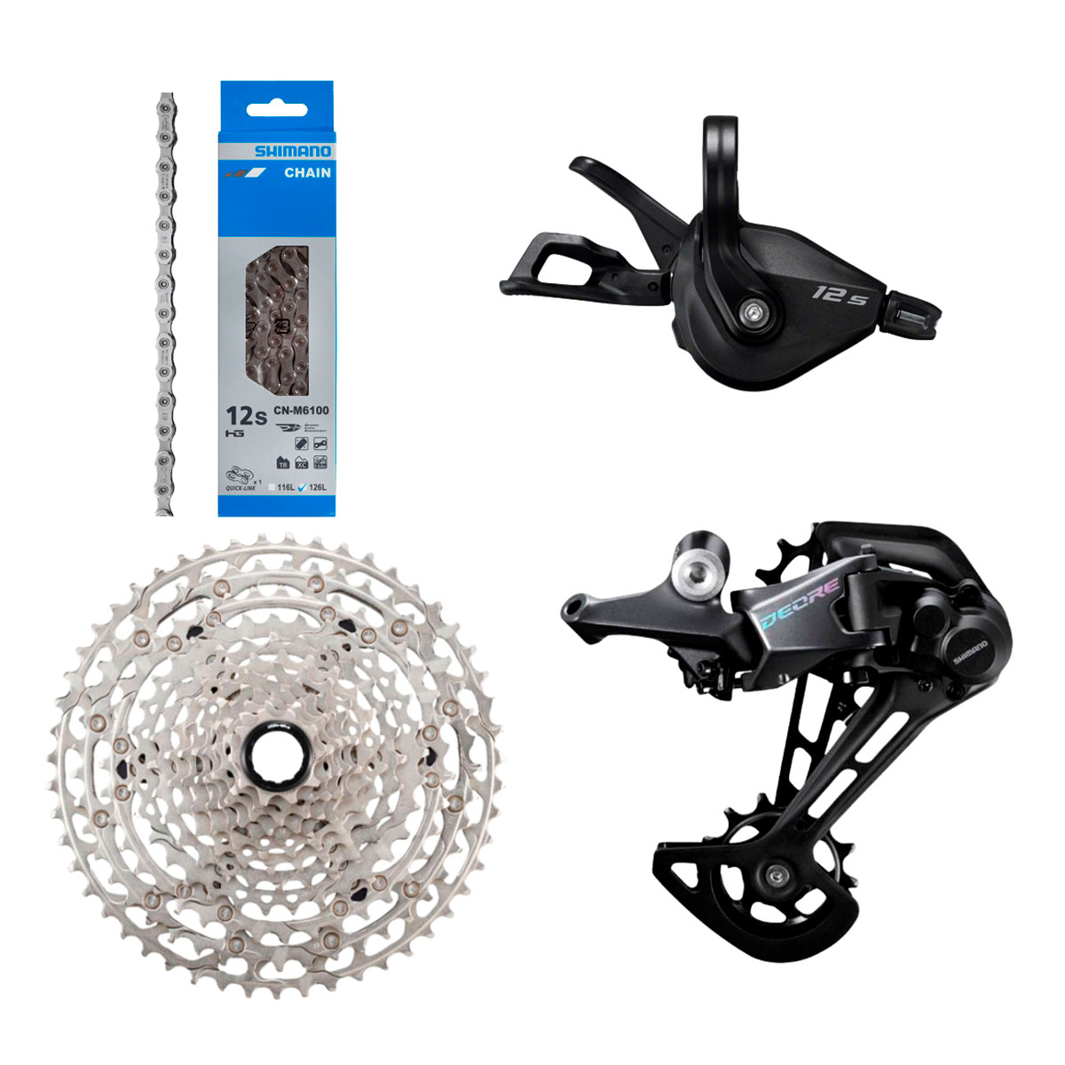 Grupo Shimano Deore M6100 1x12v Cassete 10-51 Kit 4 Peças