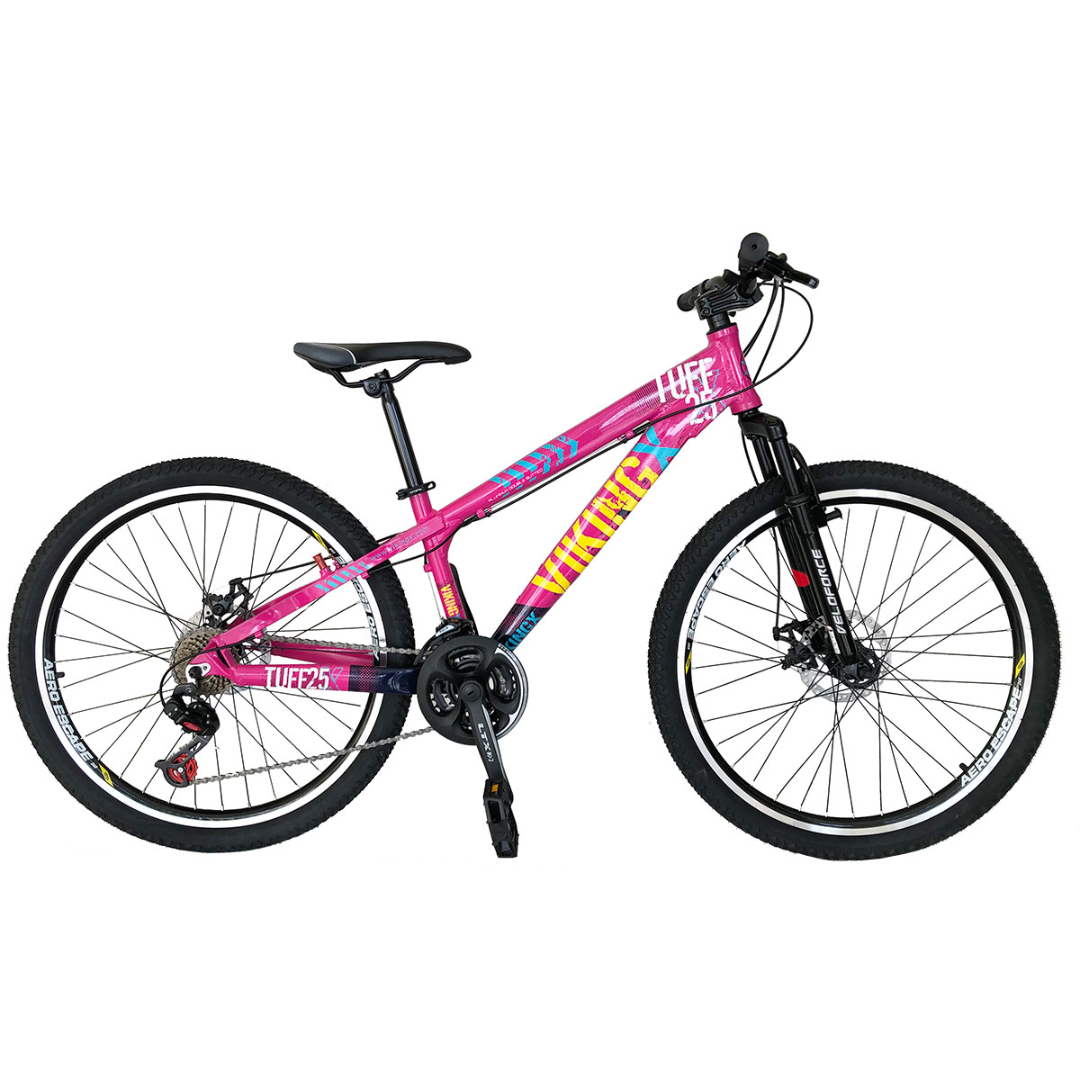 Bicicleta Freeride Aro 26 Vikingx Cambios Importados Cor: Rosa/azul